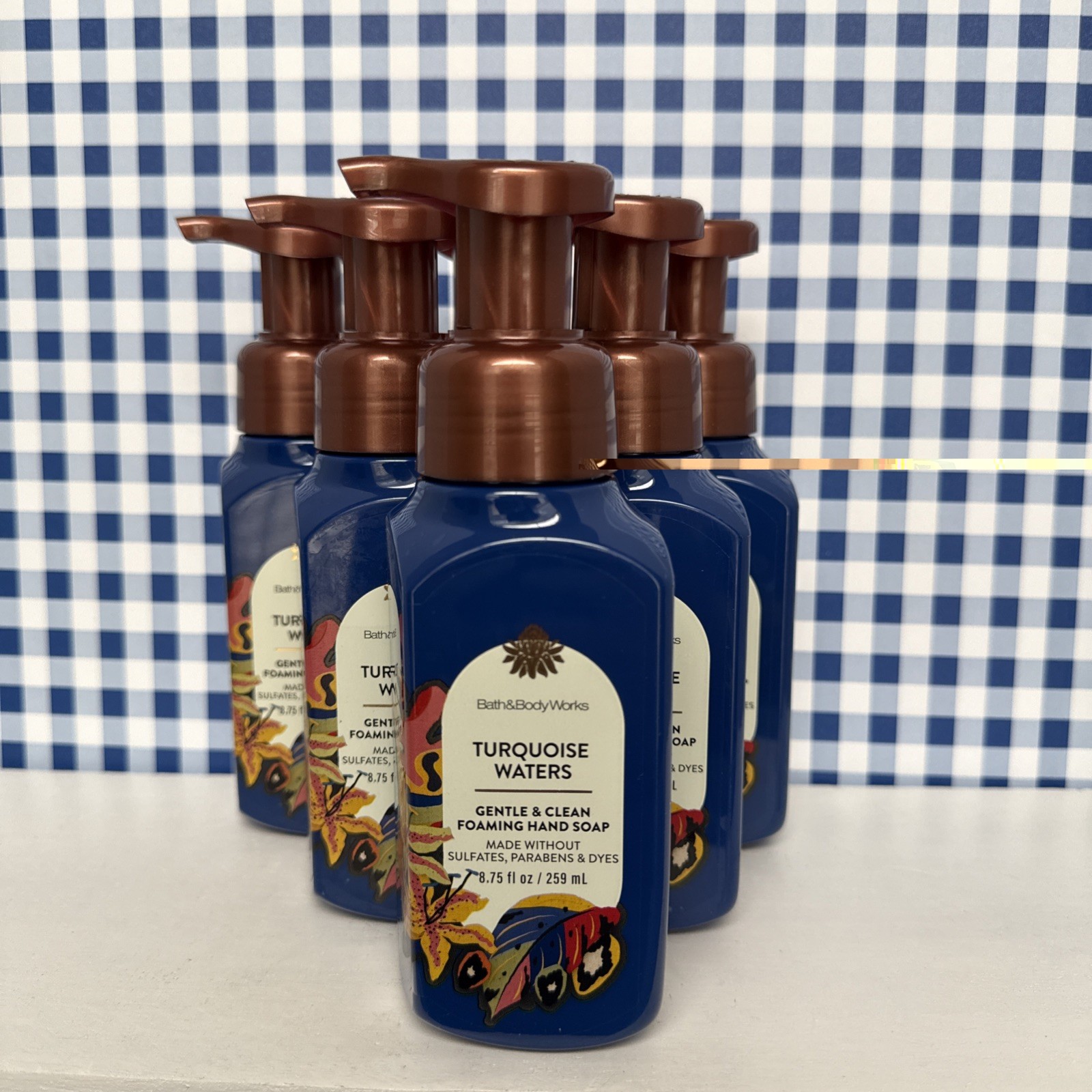 6X ~ Bath & Body Works ~ TURQUOISE WATERS ~ Gentle Foaming Hand Soap