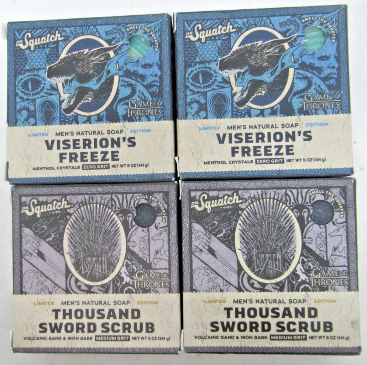 4x Dr. Squatch Bar Soap Game Of Thrones Edition 5oz bars