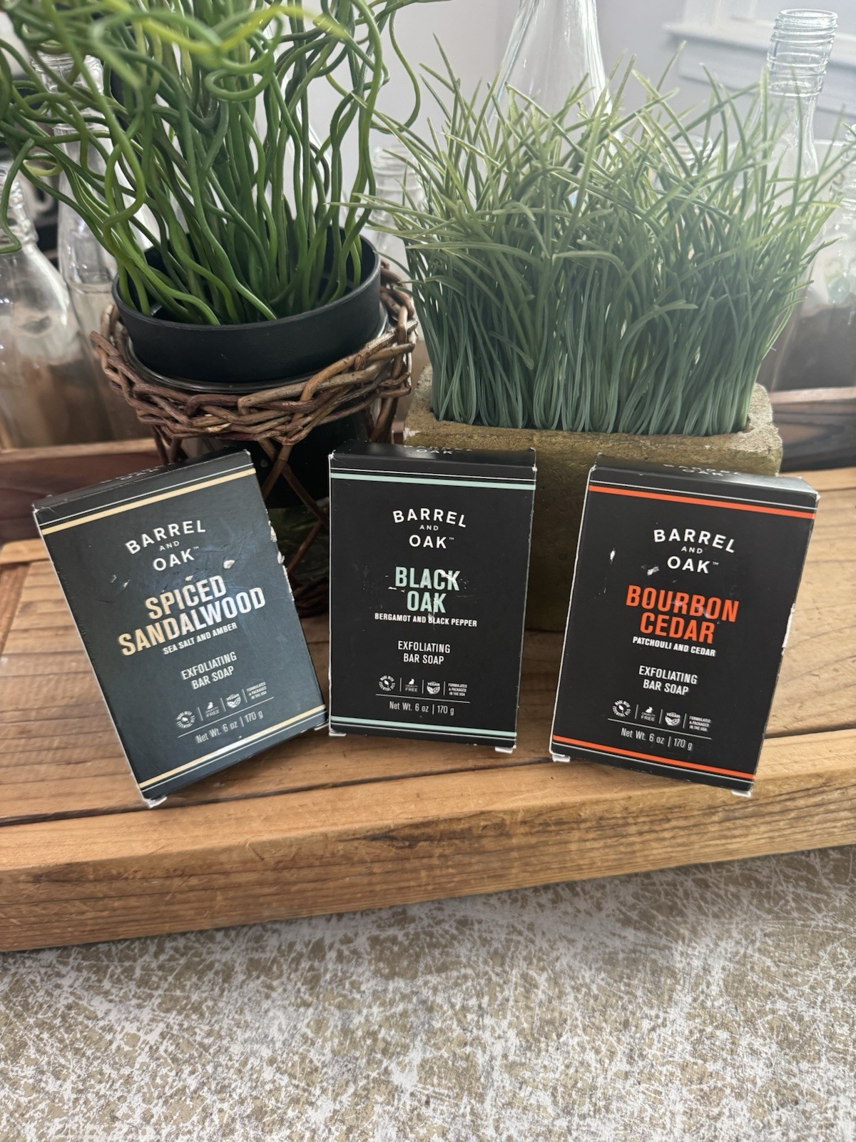 BARREL & OAK EXFOLIATING MEN’S SOAP BARS 3 New
