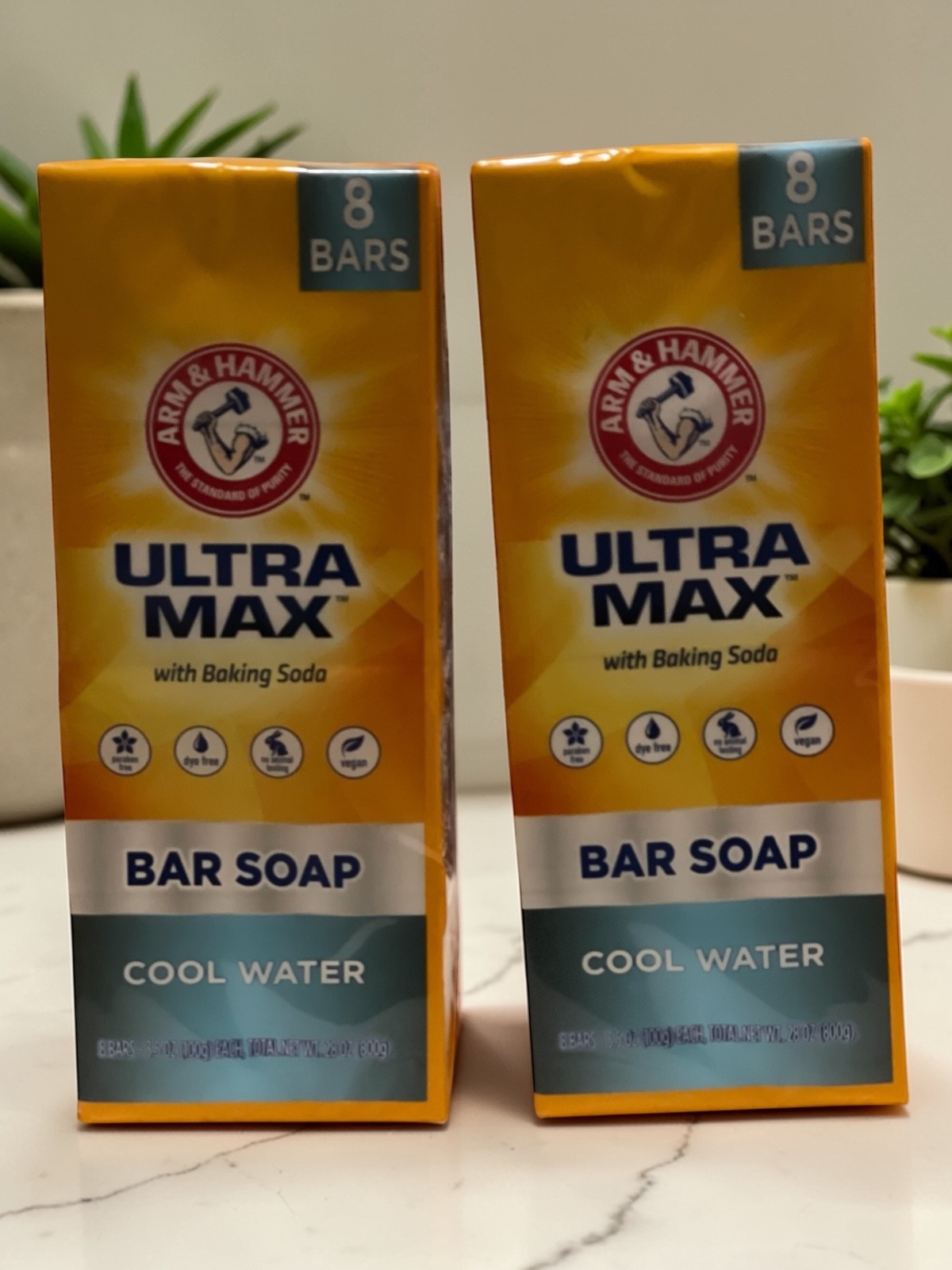 Arm & Hammer Ultra Max Cool Water Bar Soap | 2 x 8 Packs | 3.5 oz Bars