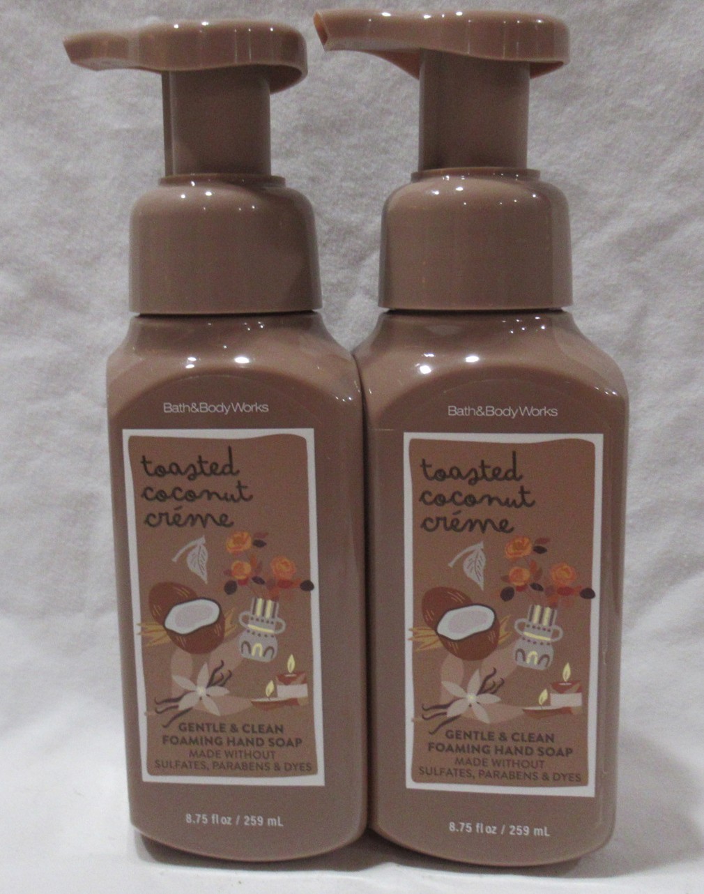 Bath & Body Works Gentle & Clean Foaming Hand Soap Set 2 TOASTED COCONUT CREME