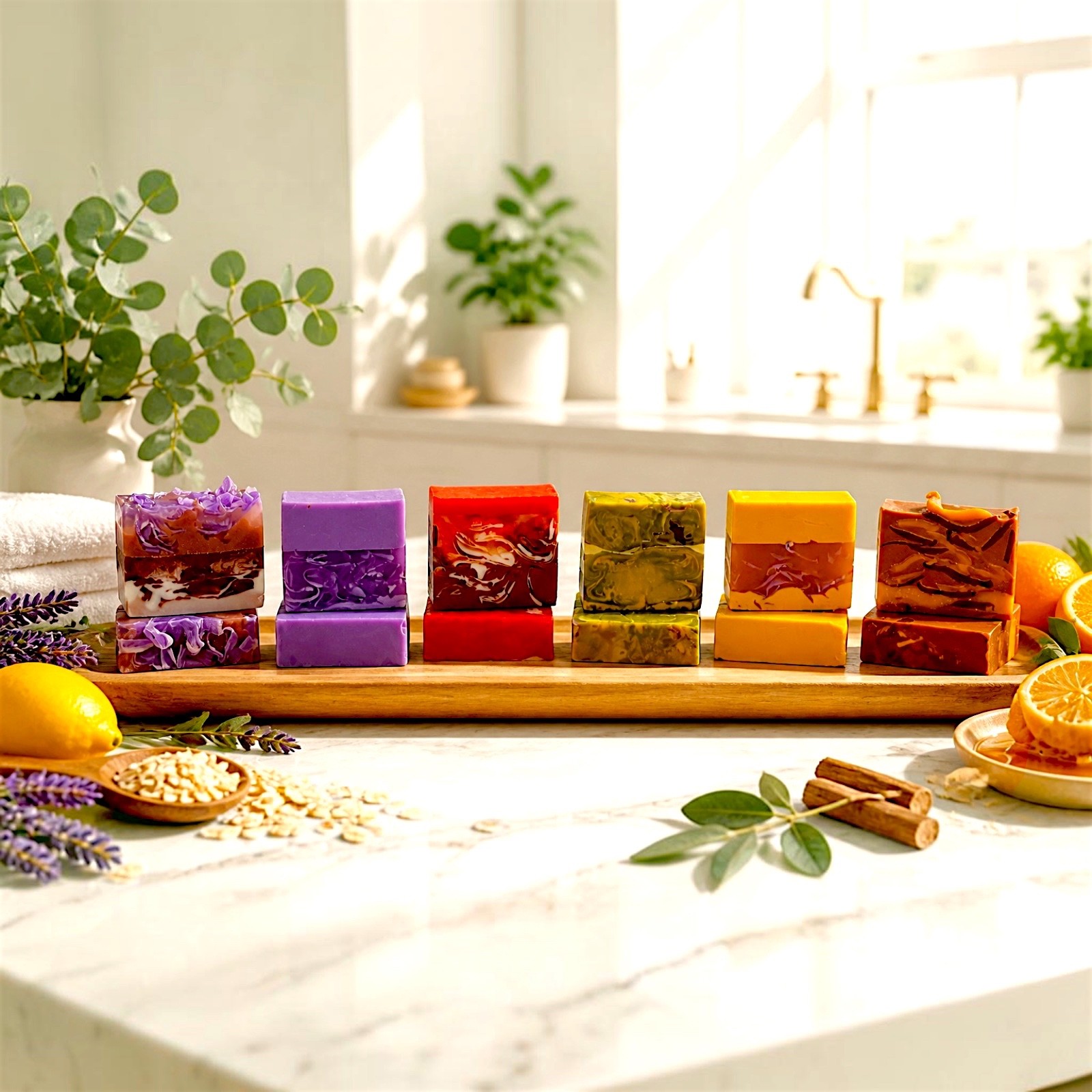 LumaLather Handmade Soap Gift Set of 6 Save 10%|Artisan Moisturizing Bath Soap