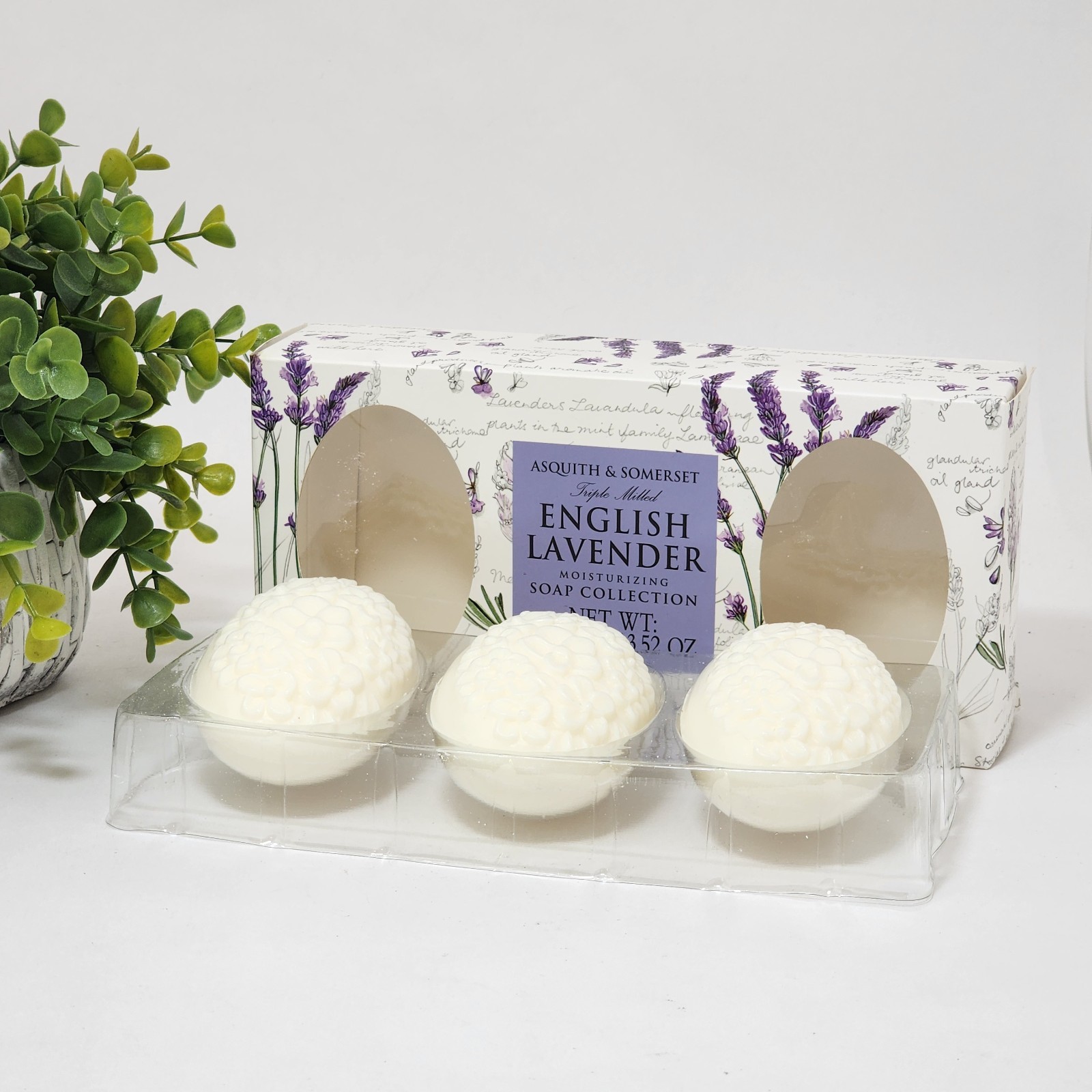 Asquith & Somerset English Lavender Soap Bar Collection Set 3 x 3.52 oz Each