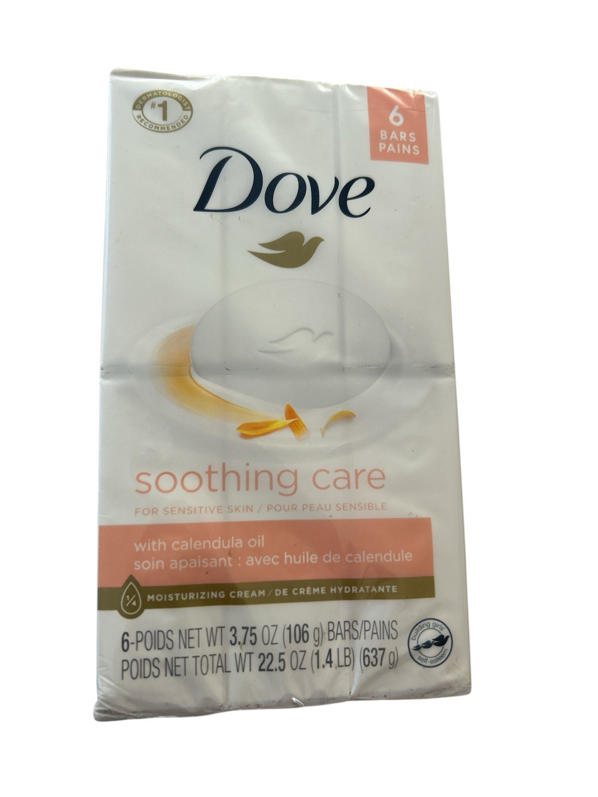 Dove Soothing Care Moisturizing Beauty Bar for Sensitive Skin with Calendula Oil