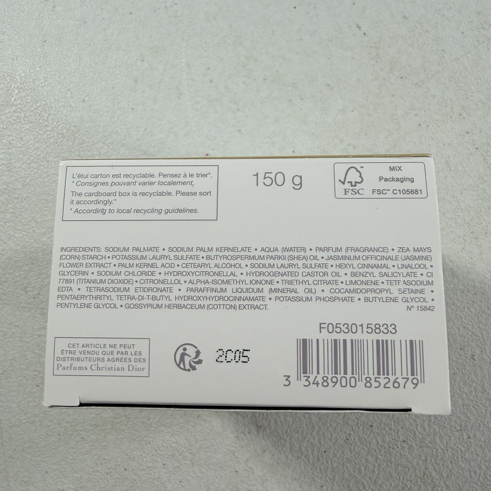 J’adore by Christian Dior 5.2 oz Silky Soap for Women New Sealed In Open Box