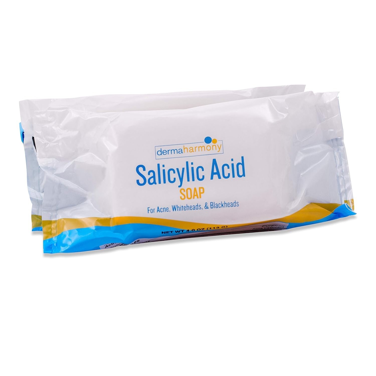 2% Salicylic Acid Soap for Acne by Dermaharmony Two 4 oz Bars