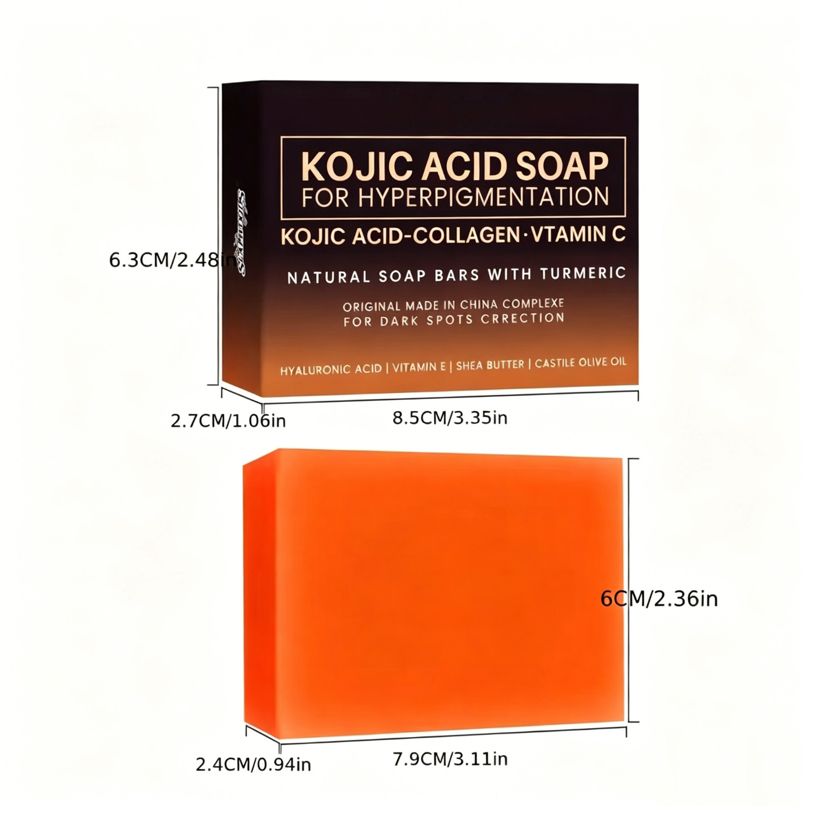 3 Pack Kojic Acid Soap Brightening Spot Cleansing Body Facial Skin Care Soap