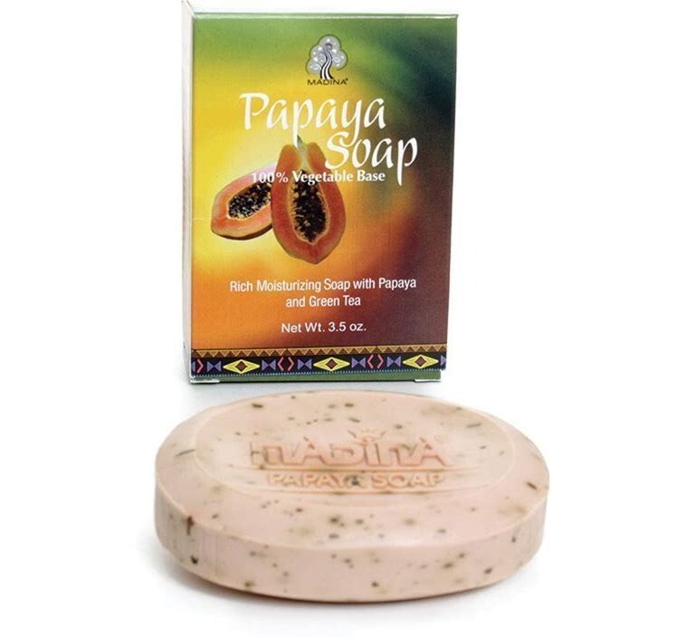 6 – pack – Madina: Papaya and Green Tea Soap – 3.5 oz.