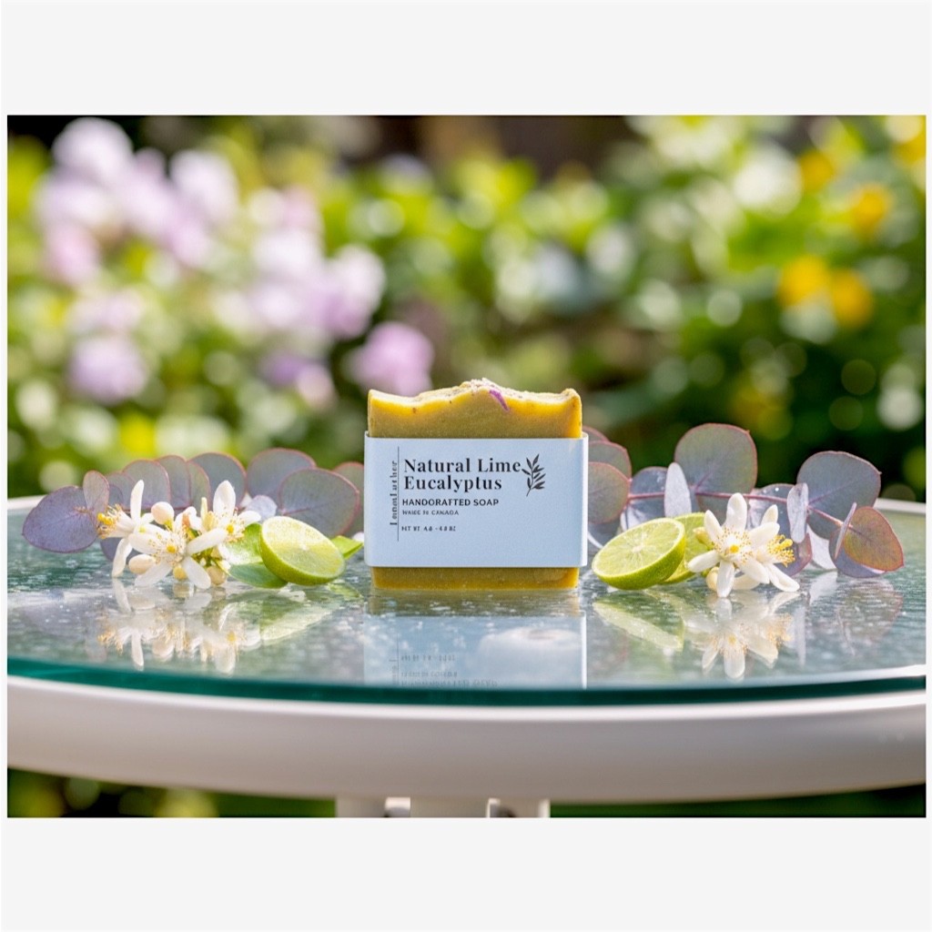 LumaLather Lime & Eucalyptus Mint Handmade Soap – Refreshing Artisan Bath Bar