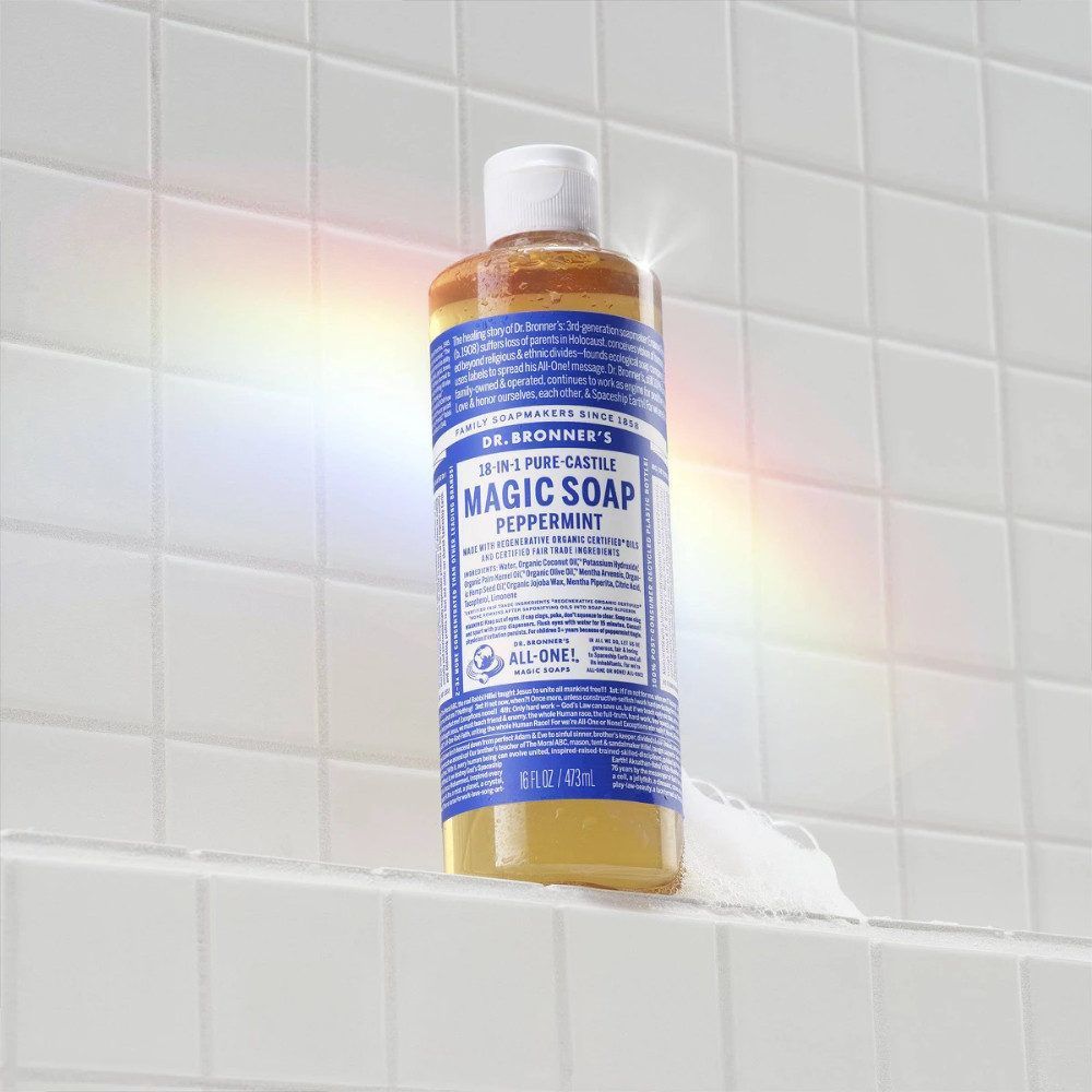 Dr. Bronners Magic Pure Castile Liquid Soap Bodywash – Peppermint – 16 fl oz