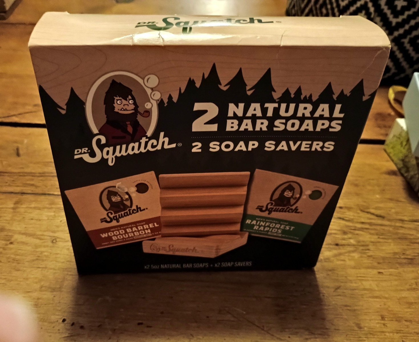 Dr. Squatch All Natural Bar Soap Set w/ Soap Savers, Bourbon & Rapids