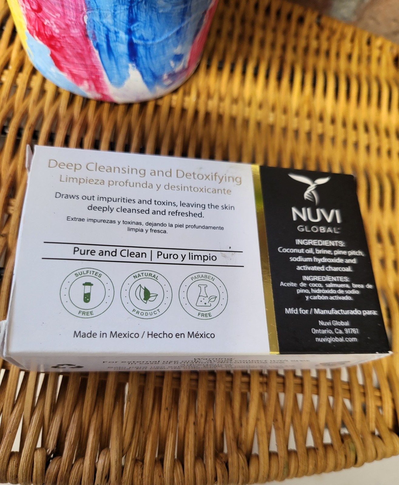 Nuvi Global Body Care Essentials Activated Charcoal Soap, 4.4 oz Paraben-Free