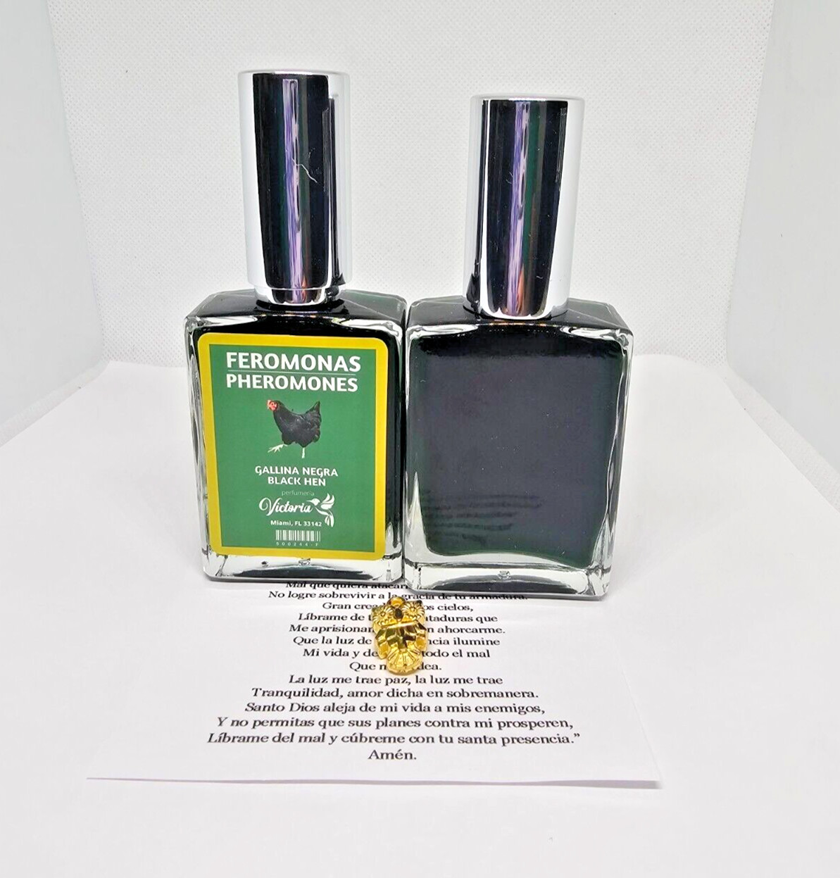 GALLINA NEGRA PERFUME / BLACK HEN ALEJA MALAS ENERGIAS MAL DE OJO 1PC