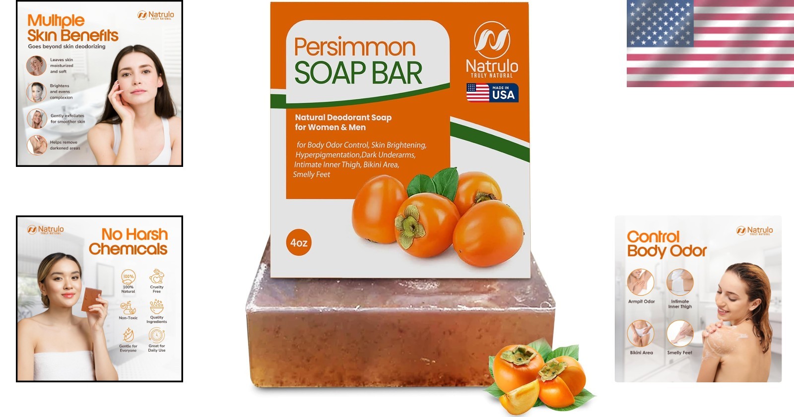 All-Natural Persimmon Soap Bar – Refreshing & Hydrating Body Wash for All Skin