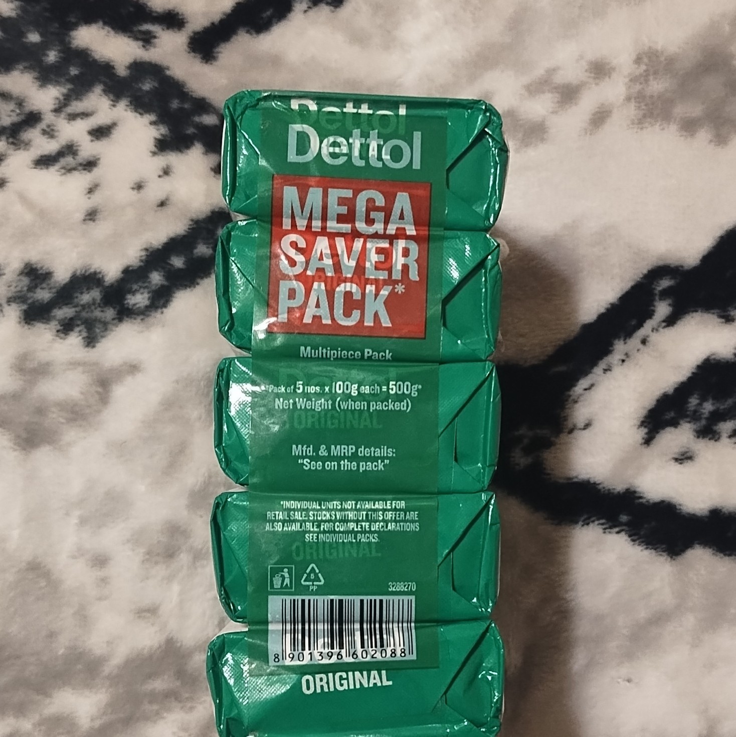 Dettol Original Antibacterial Soap Bars Multipack 5 x 100g White Solid