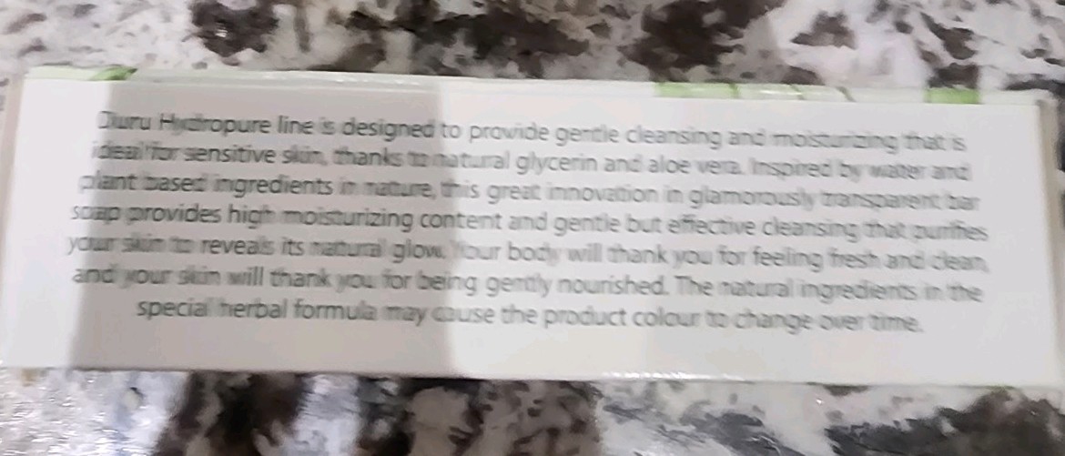 (2 bars) DURU Hydro Pure Aloe Vera Bar Soap 3.75 oz Gluten/Paraben-Free