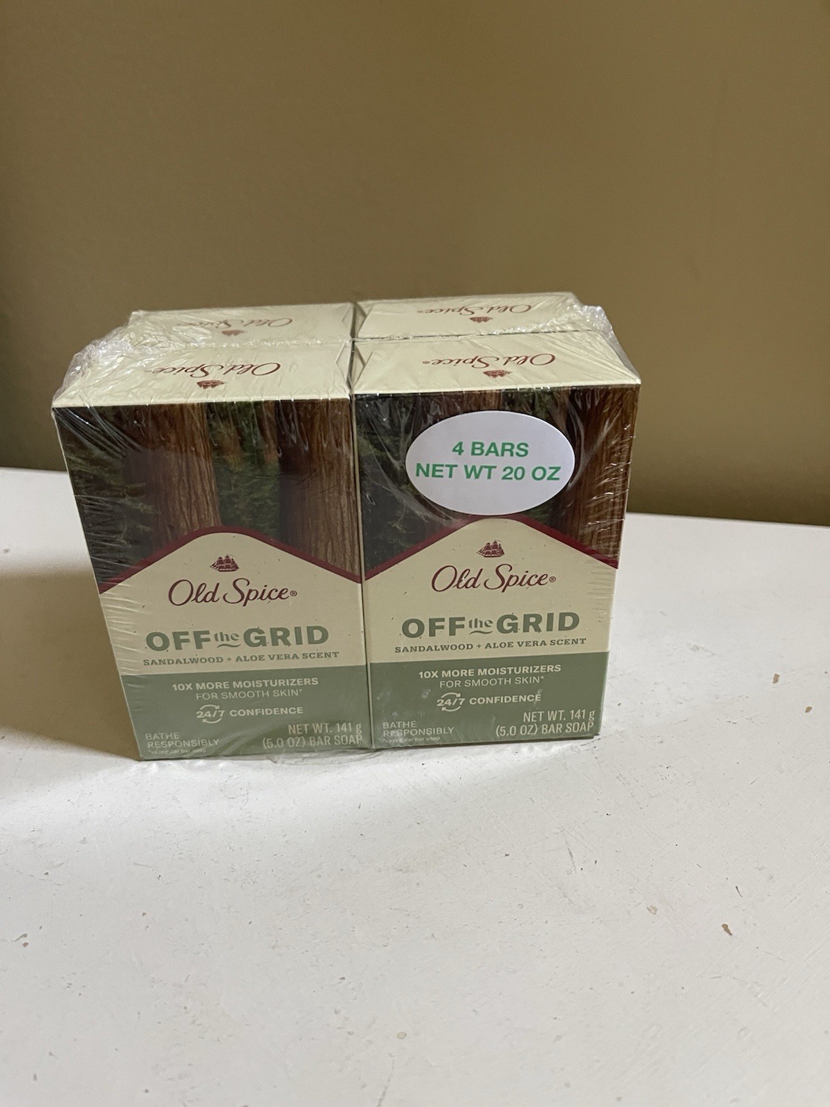 Old Spice Off the Grid Sandalwood + Aloe Vera Scent Bar Soap 5 oz. ea Lot 4