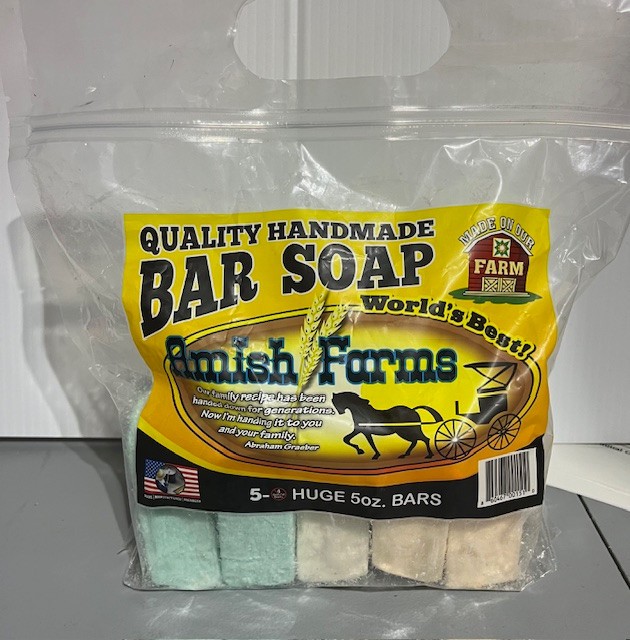 Amish Farm Bar Soap (Pack of 5) Various colors Huge 5 oz. Bars