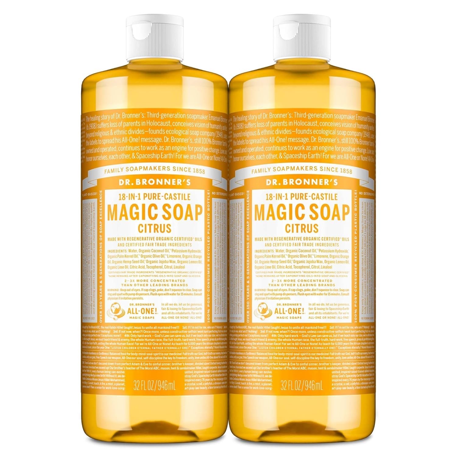 32oz Magic Pure-Castile Soap 2-Pack – Concentrated Cleaner for All Uses