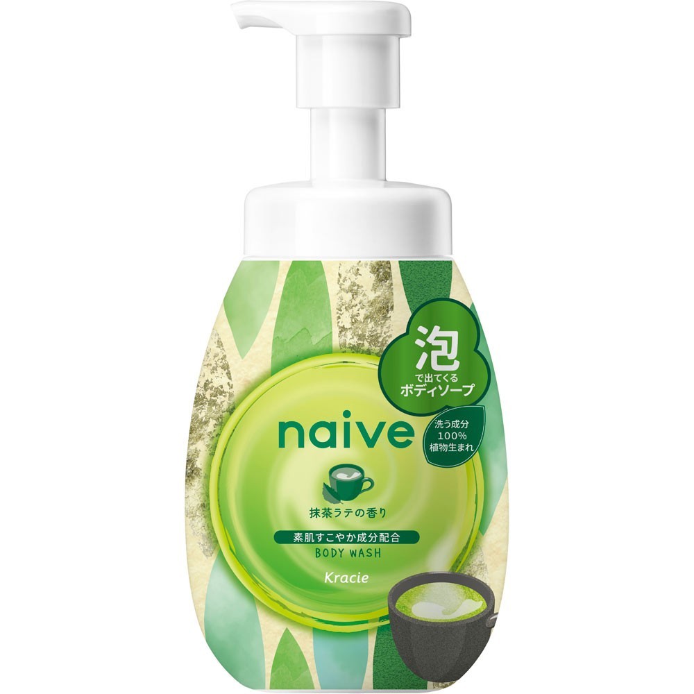 Kracie Naive Foaming Body Wash – Matcha Latte Scent Japanese Shower Gel or Foam