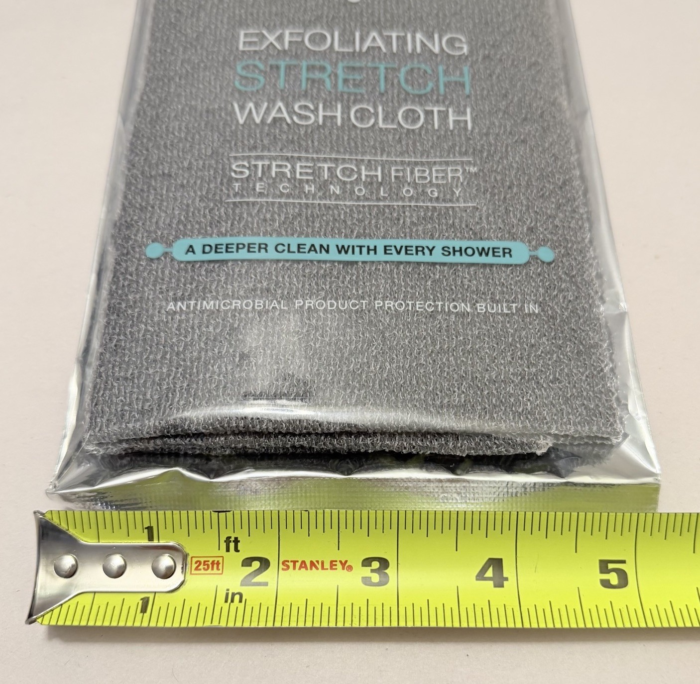 Clean Logic Detox Charcoal Purifying Stretch Wash Cloth Gray 1 Count Spa Shower