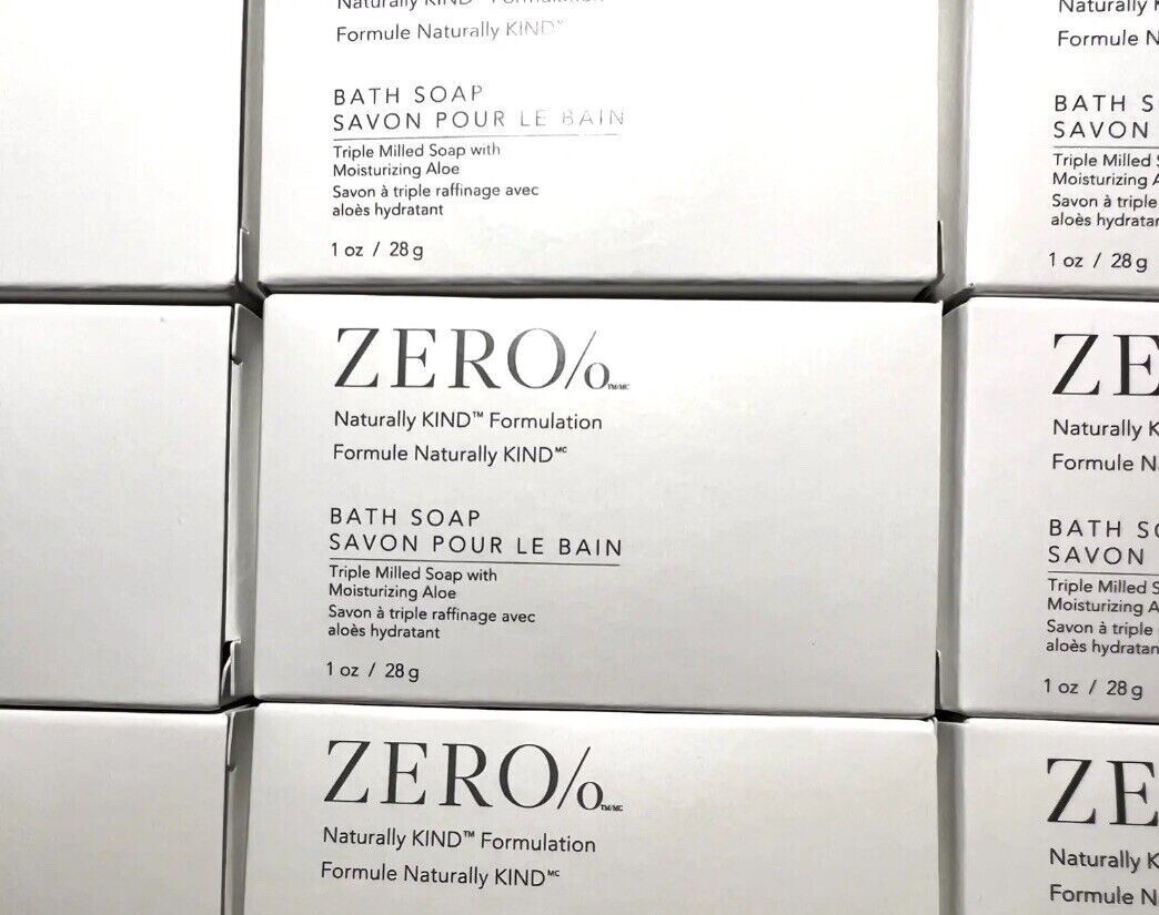 Lot Of 12 Zero% Face Soap Bars Travel Size 1oz Triple Milled Moisturizing Aloe