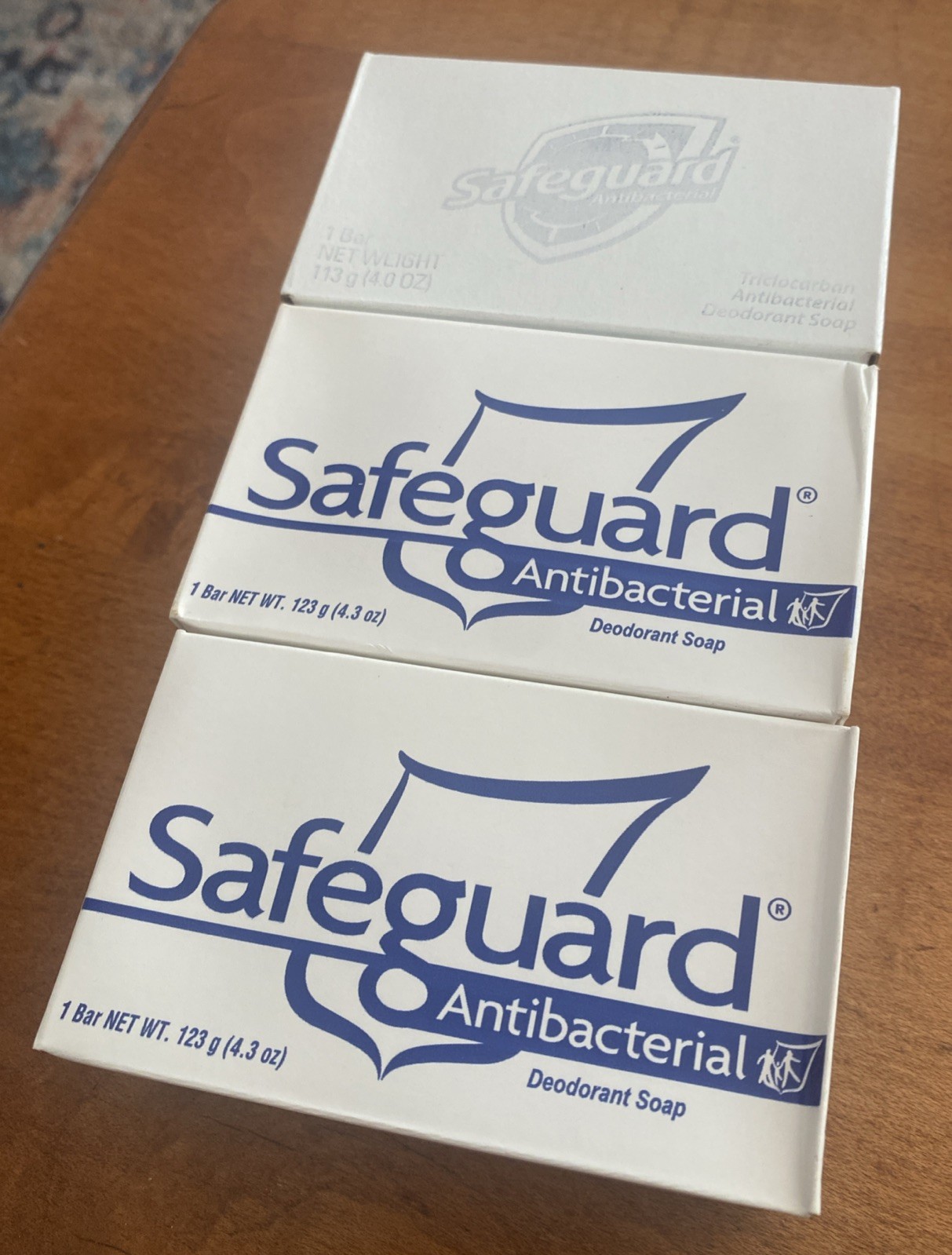 Lot of 3 VTG Safeguard Triclocarban 1.2% Antibacterial Deodorant Soap Bars 4 OZ