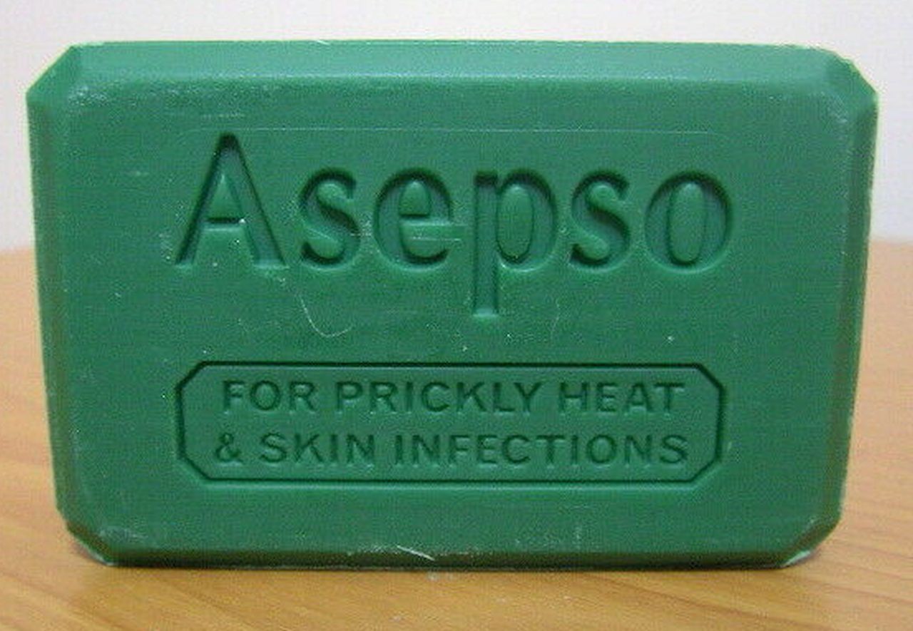 Asepso skin Soap 80g = 2.8 oz Green Bar Antiseptic Soap For pRiCkLey Heat acne