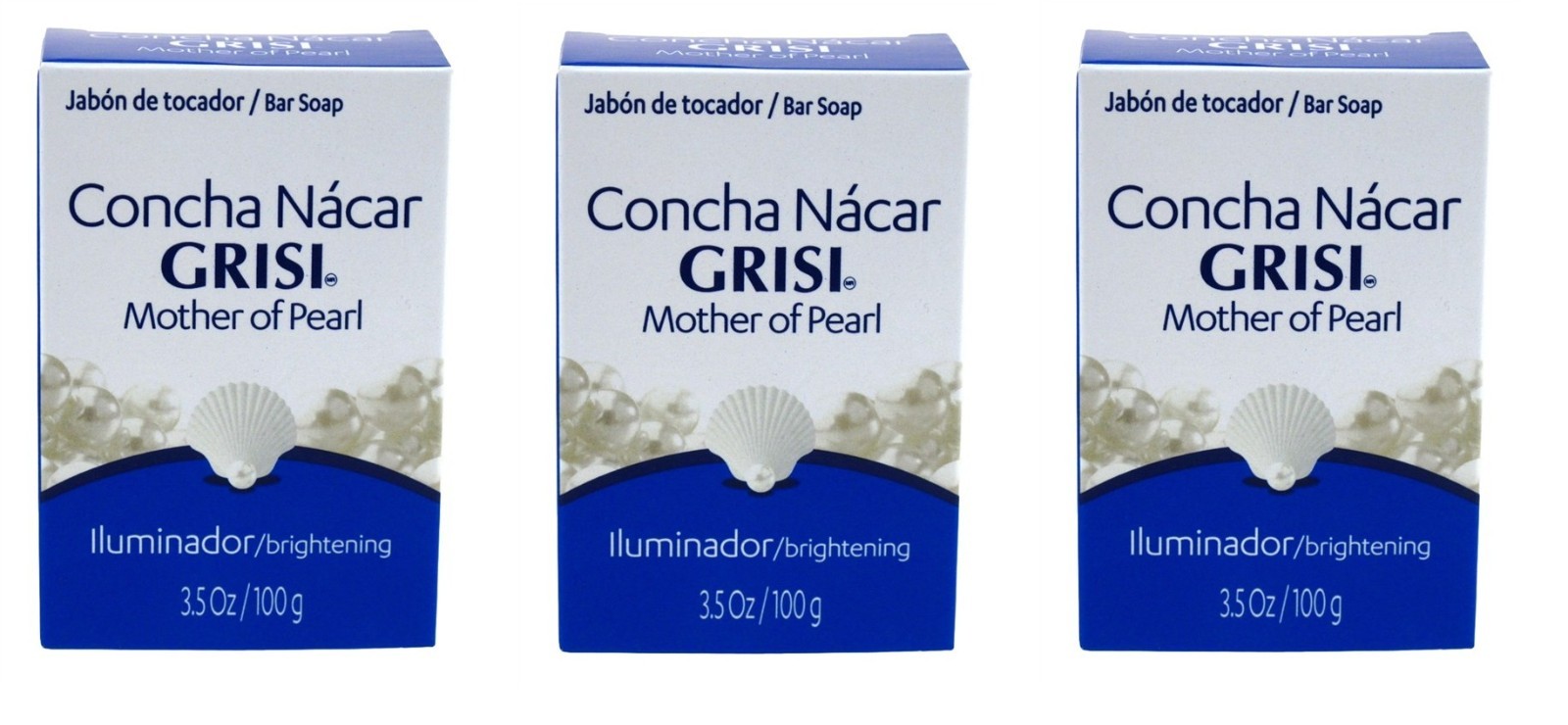 BL Grisi Bar Soap Mother Of Pearl Brightening 3.5oz X 3 Packs
