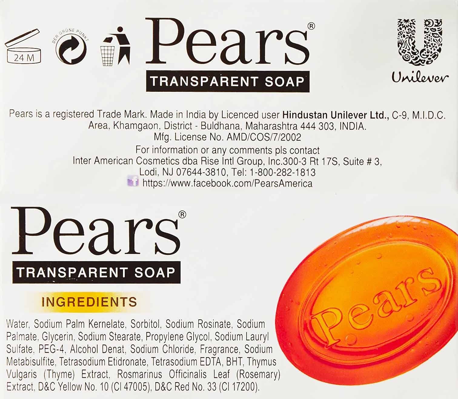 Pears Gentle Care Transparent 12 Bars 4.4 Oz