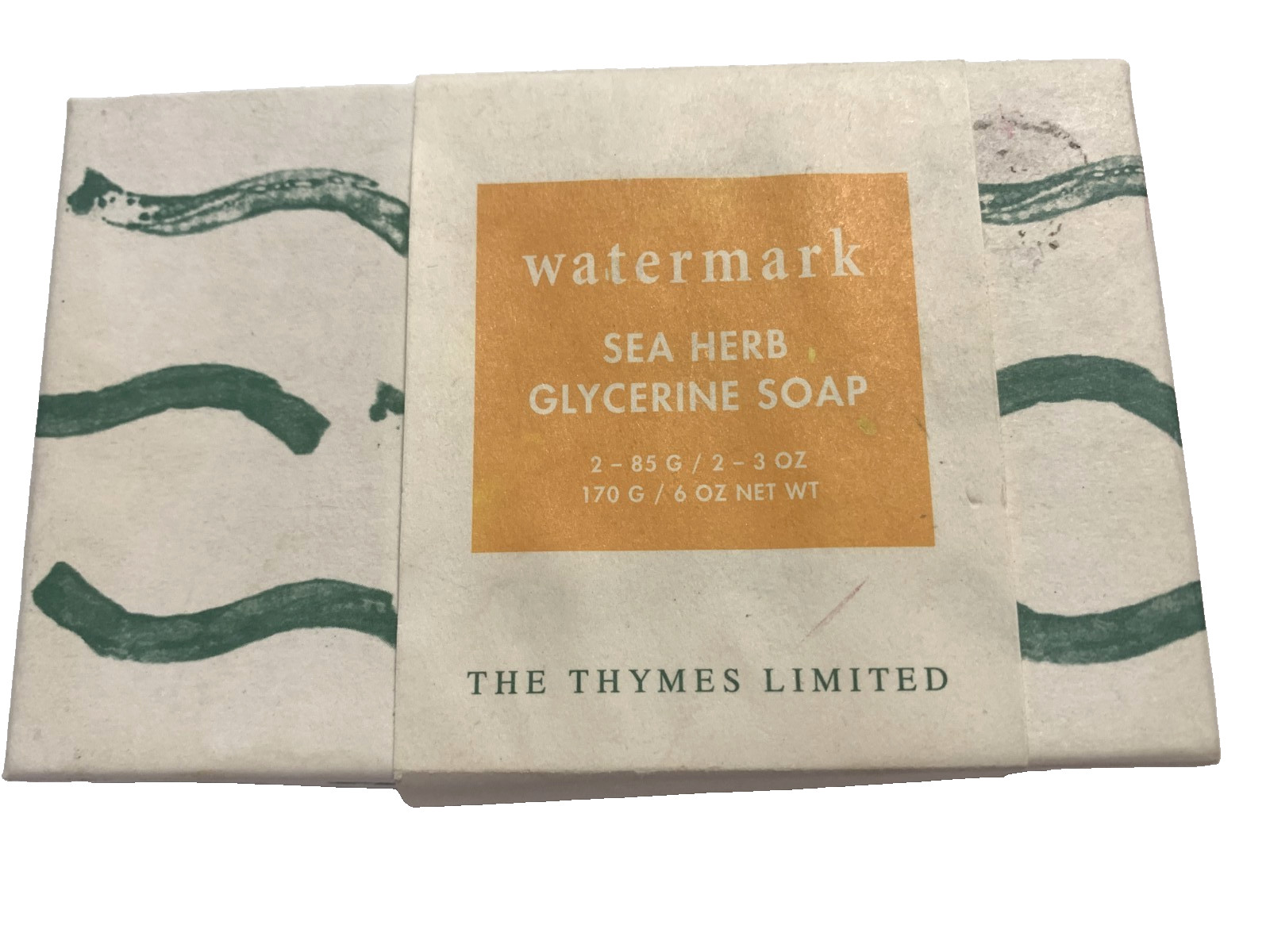Two Glycerine Soaps The Thymes Limited Sea Herb Fragrant 3 oz each New in Box