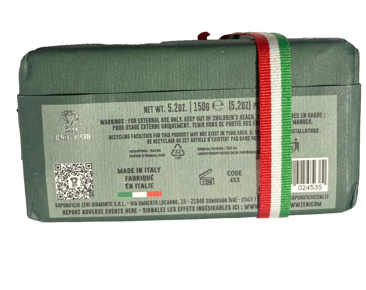 New Green Tea The Vert Soap Bar Set 3x150g Italian Triple Milled Luxury Bath