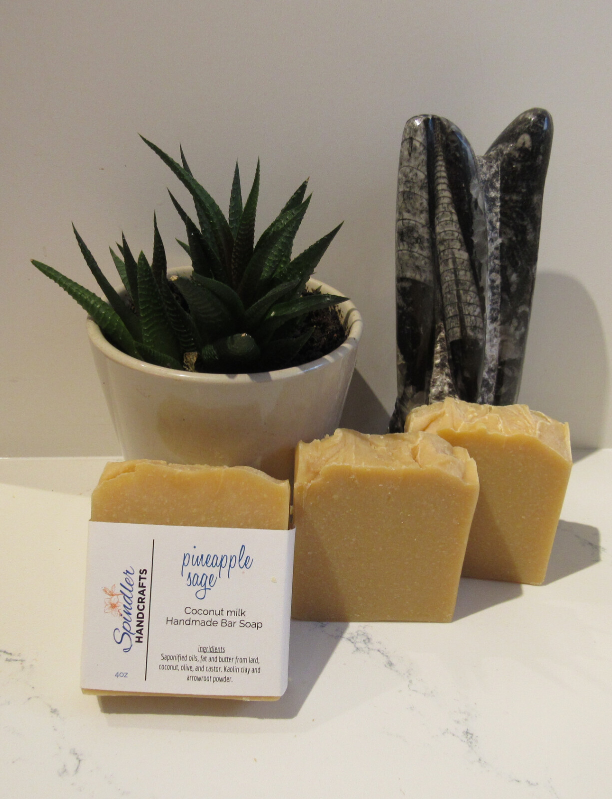 PINEAPPLE SAGE – Moisturizing Handmade – Homemade Clay Bar Soap, wt. 4oz