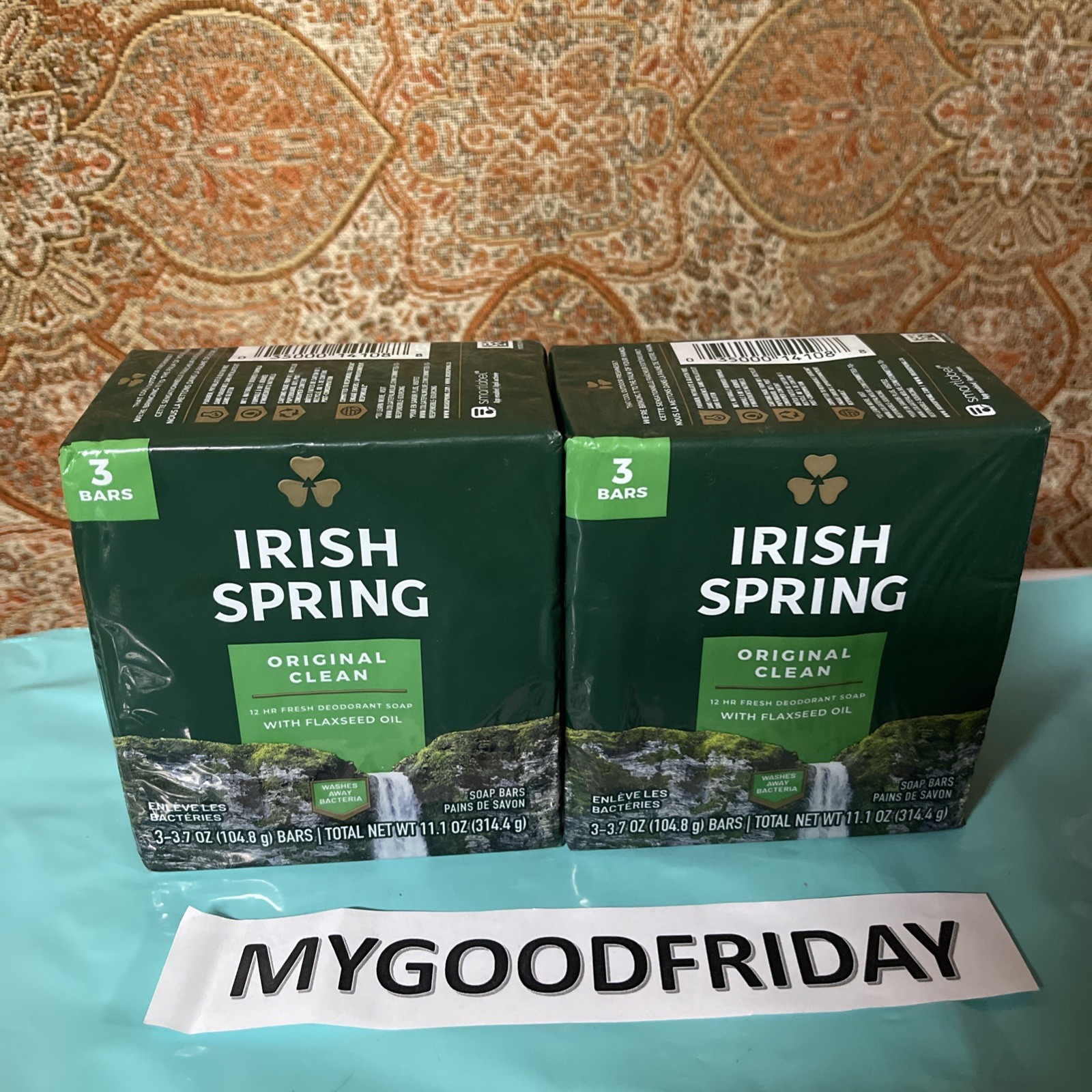 Irish Spring 6 Original Clean 12 Hrs Cool Deodorant With Flax Seed Oil Exp:9/26
