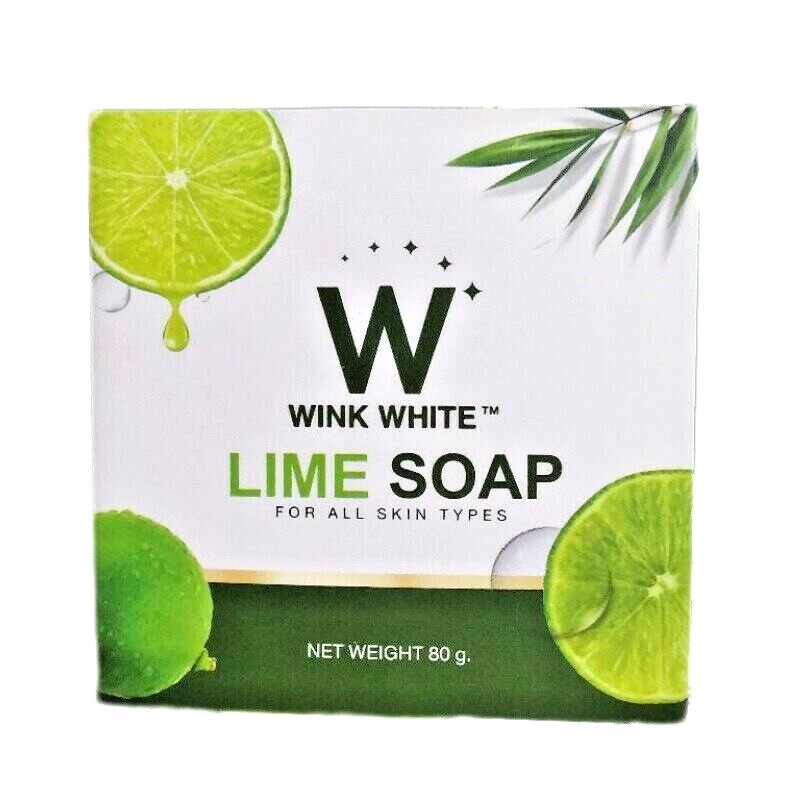 5 x Wink White Lime Soap AHA Whitening Skin Lightening Bleaching Face Body 80 g