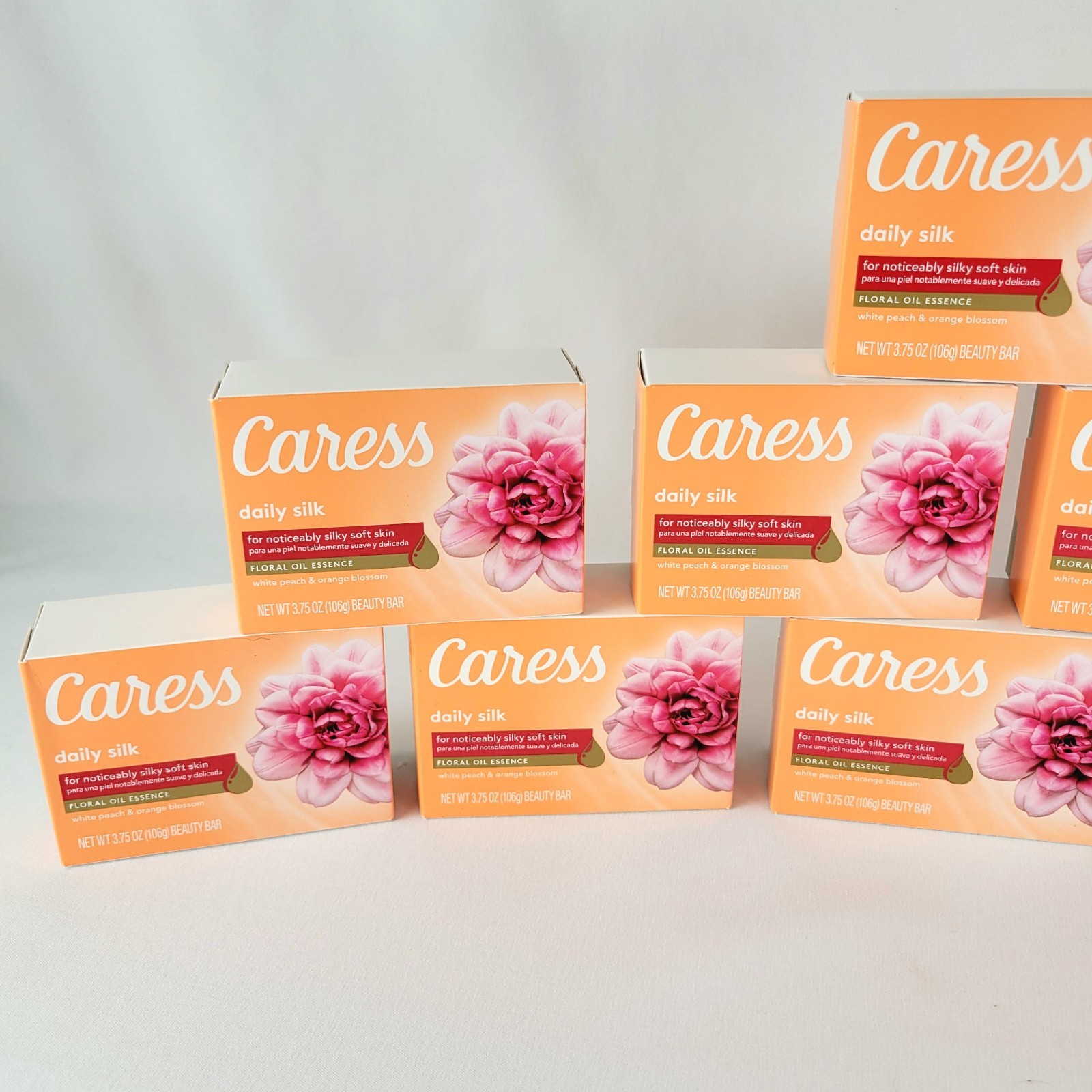 Caress Daily Silk White Peach & Orange Blossom Beauty Bar Soap Lot Of 10 Bars