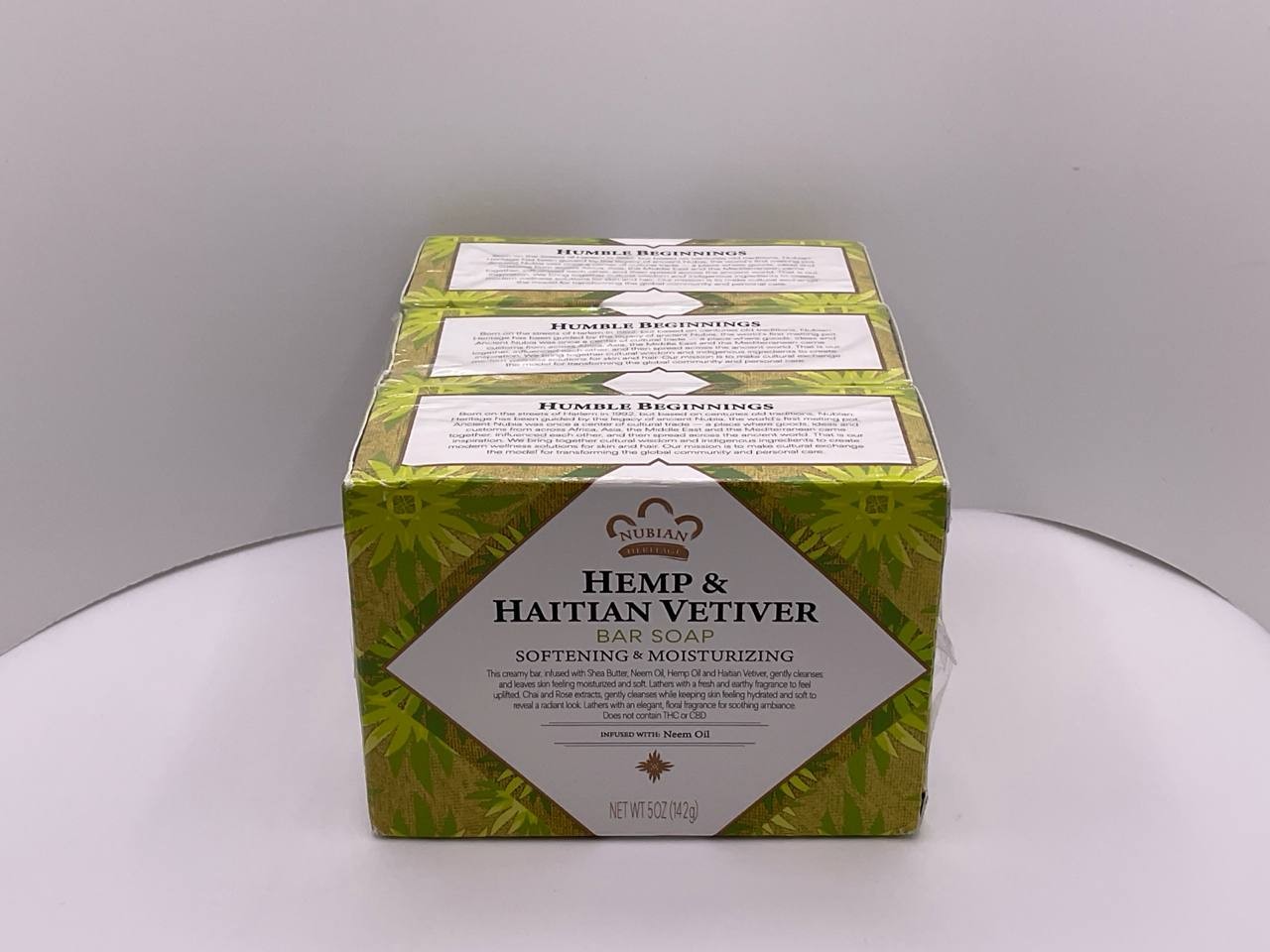 Nubian Heritage Hemp & Haitian Vetiver Bar Soap 5oz Softening – 3 pack – 0526-02