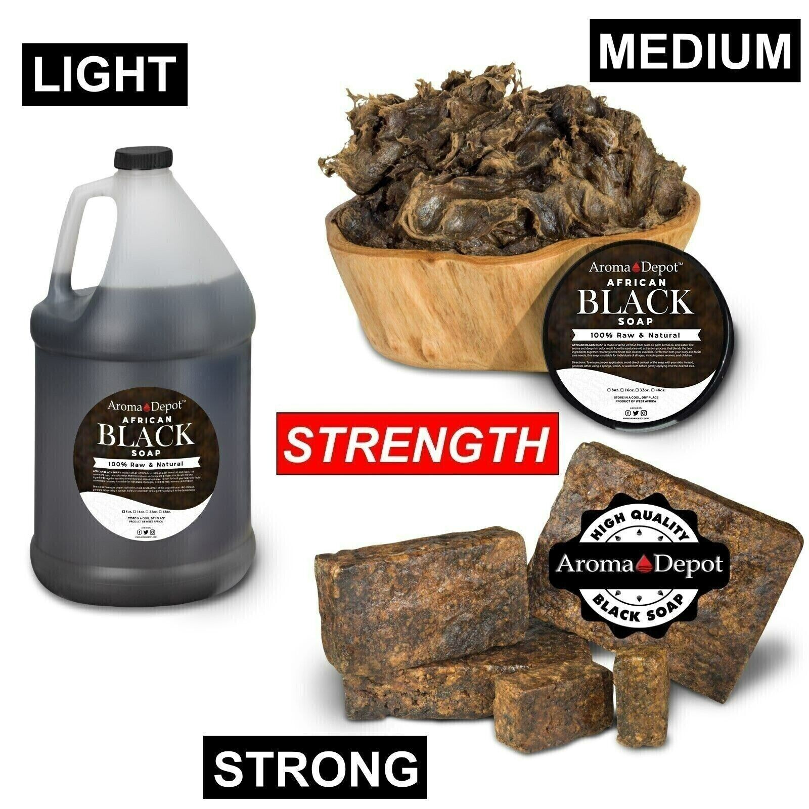 Raw African Black Soap 5 lb. Organic Unrefined Top Quality Natural Wholesale