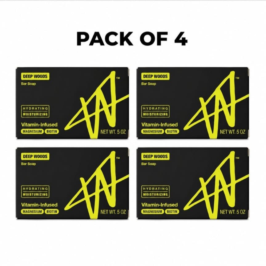 AA Deep Woods Hydrating Vitamin-Infused Bar Soap w/ Magnesium Biotin, 4x5oz