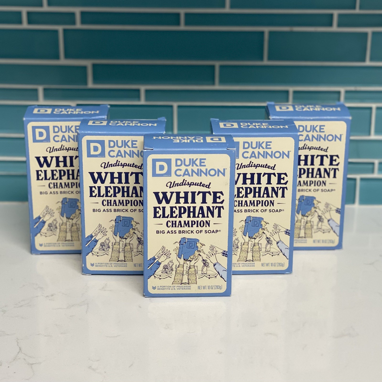Lot Of 5 Duke Cannon White Elephant Champion Big Ass Brick of Soap 10oz