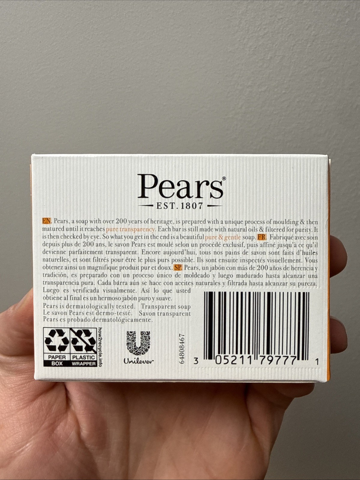 Pears Transparent Soap 2 Pack 3.53oz Pure Gentle Bath Bar 100g NEW