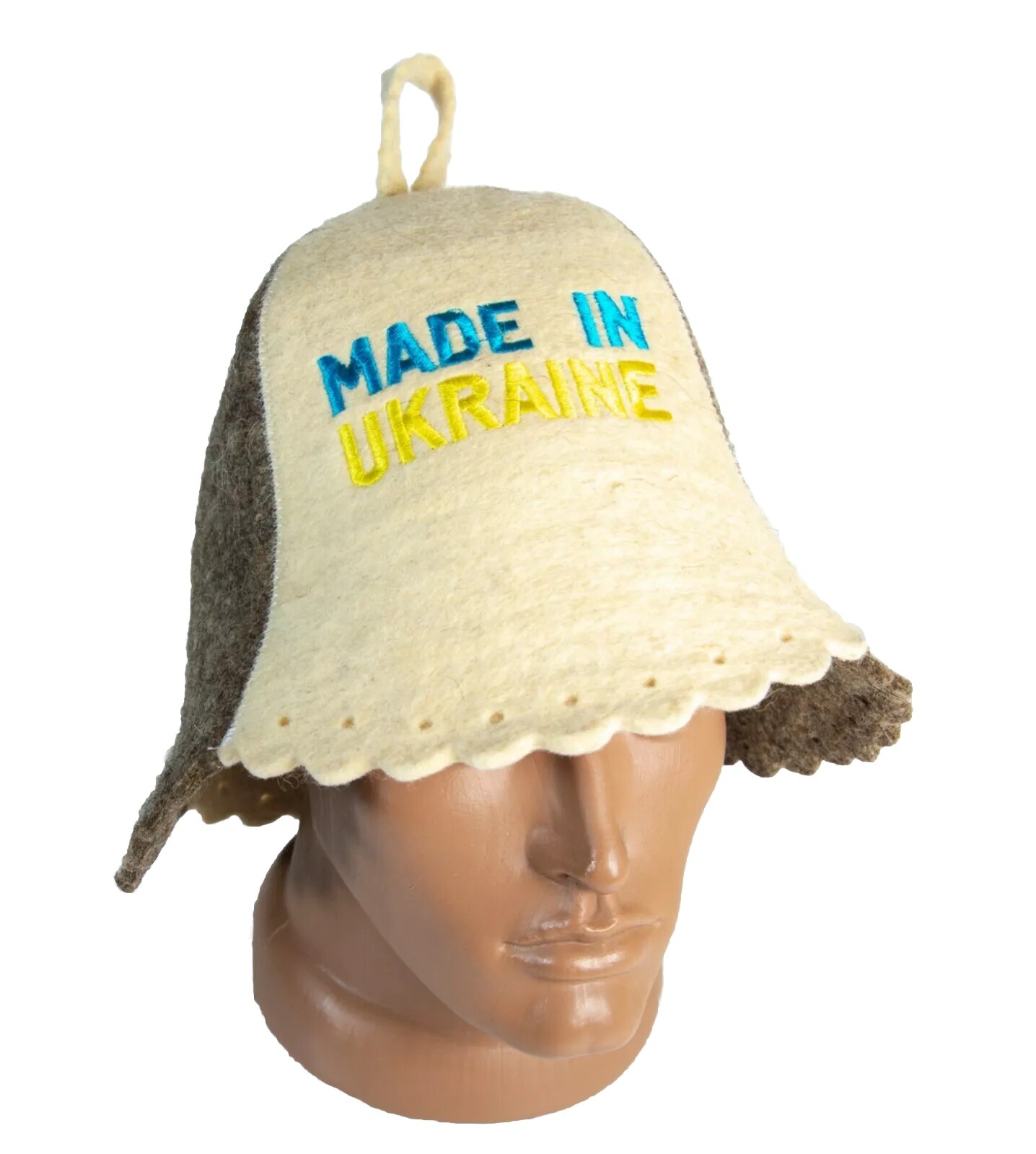 Sauna hat for ukrainian men women Made in Ukraine Blue Yellow Banya Wool felt