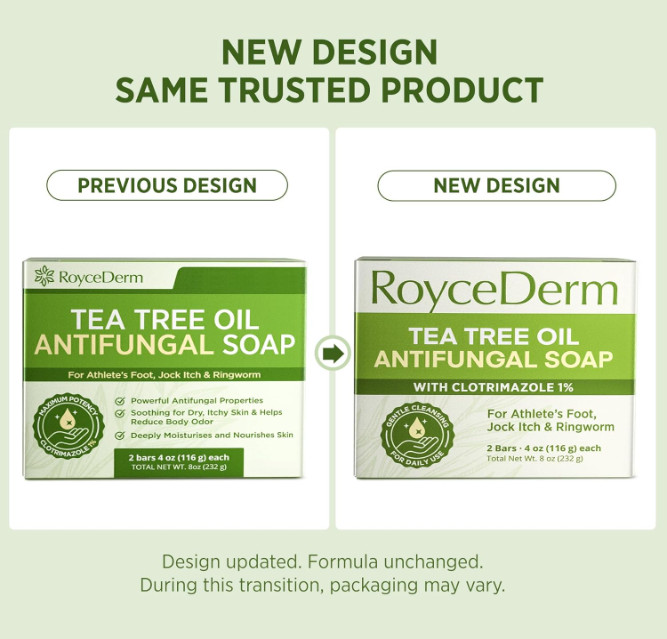 Roycederm Antifungal Bar Soap – Tea tree Oil Soap – Athlete’s Foot Treatment for