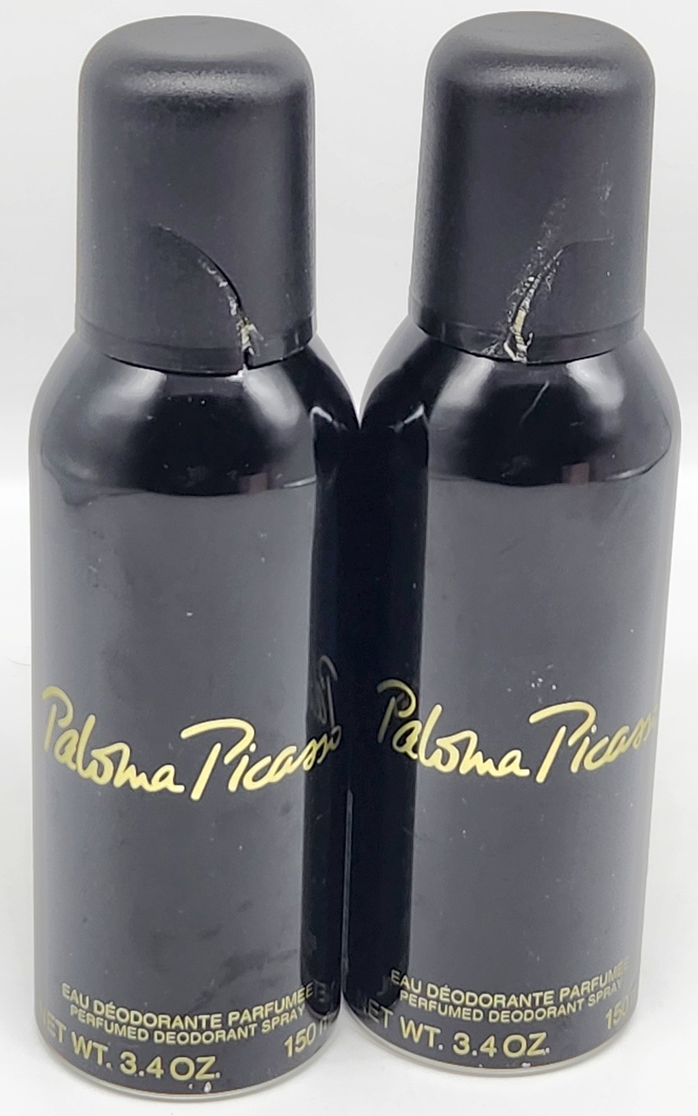 Paloma Picasso Perfumed Deodorant Spray For Women 2 x 3.4 fl oz Unbox,Top Broken