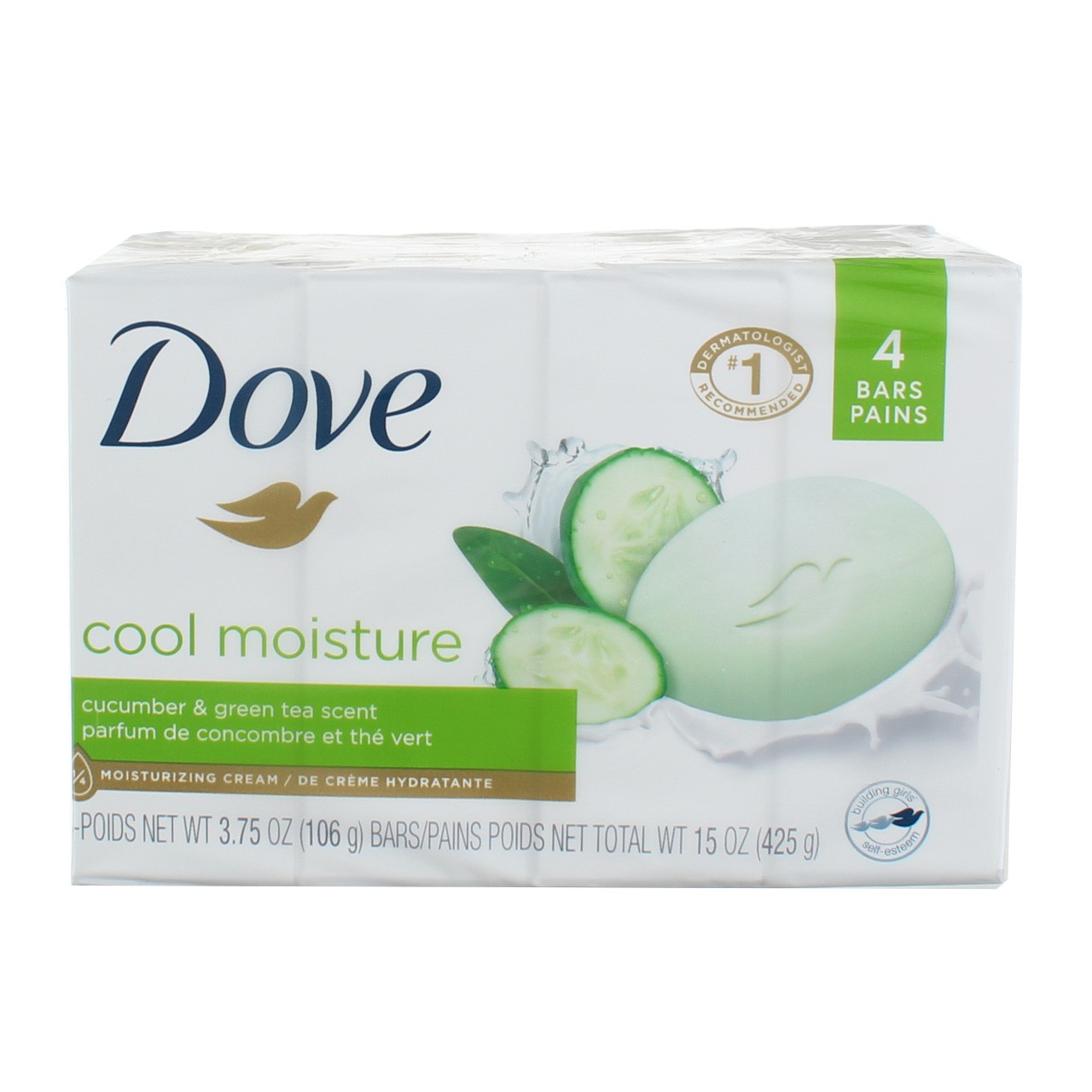 5 Pack Dove Cool Moisture Moisturizer Cream Bars, Cucumber and Green Tea, 3.7…