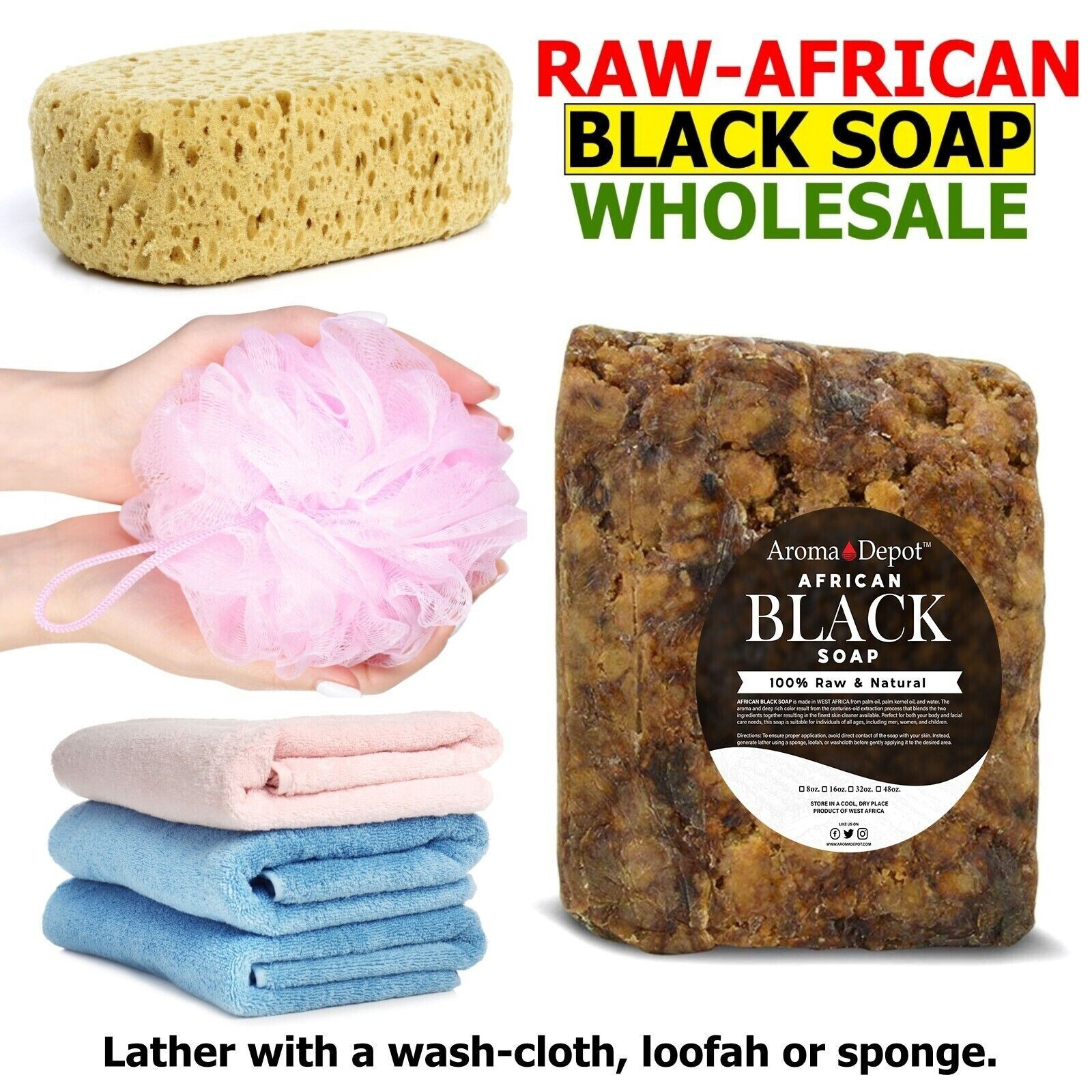 African Black Soap PASTE 3½ lbs. JAR made with Shea Butter 100% Pure Face Wash