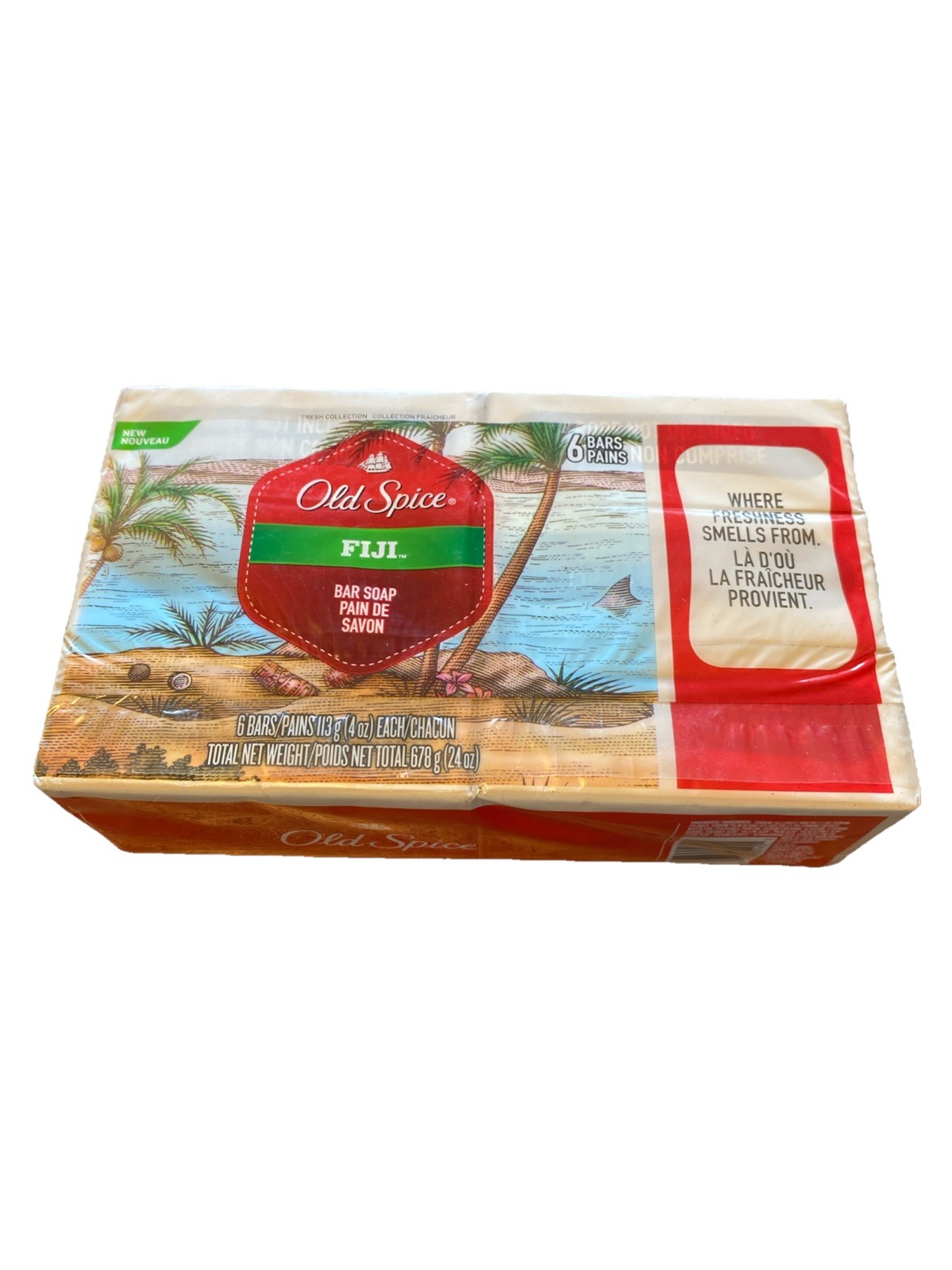 6 OLD SPICE FIJI BAR SOAP WASH SHOWER FRESH