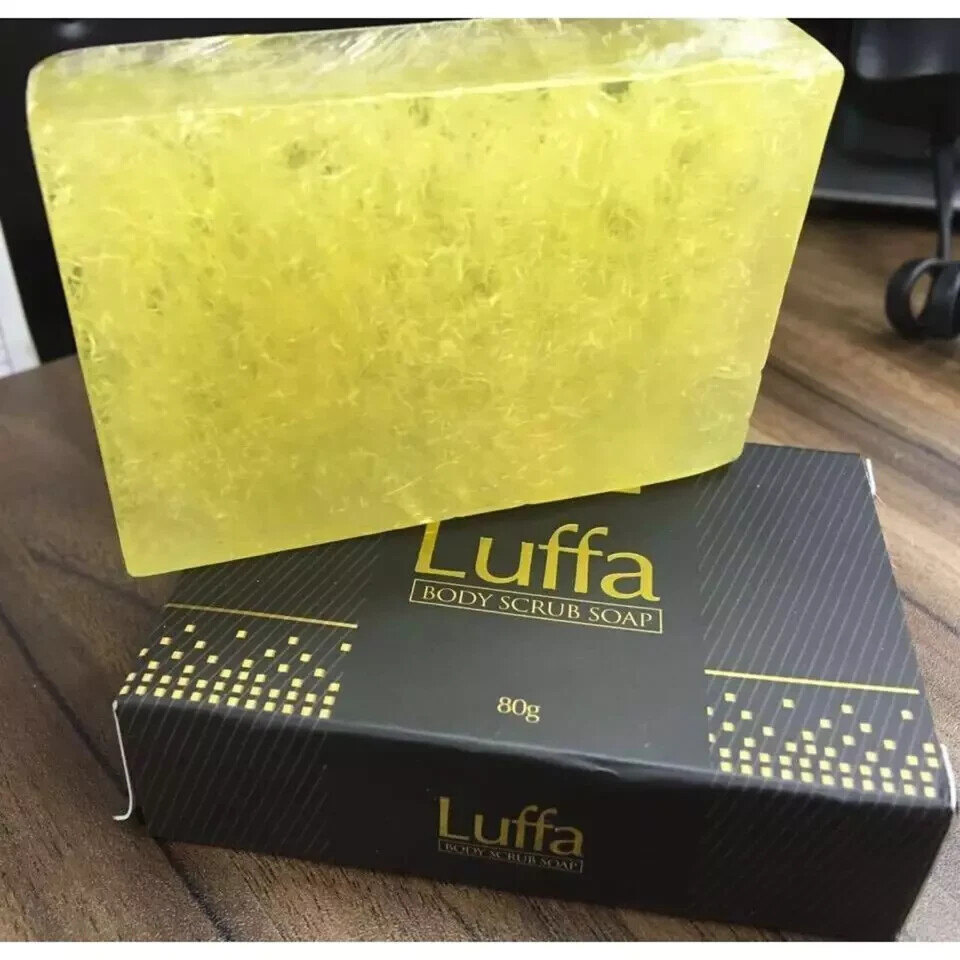 New 80g Fluffy Luffa Body Scrub Soap Bar Remove Dirt Dead Skin Cells