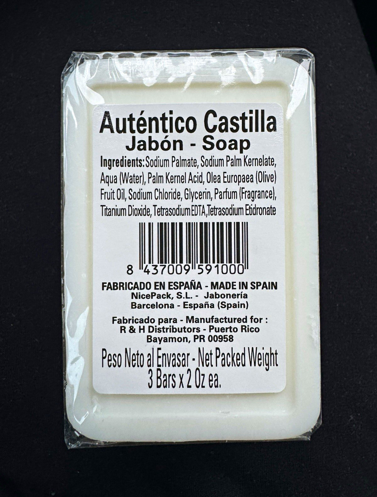 Auténtico Castilla Castile Soap Bars 3-Pack 2 oz Each Made in Spain