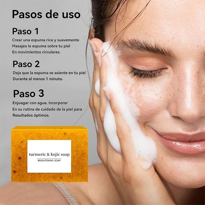 Turmeric & Kojic Acid Brightening Soap Bar 100g Lemon Scent Face Body Hands